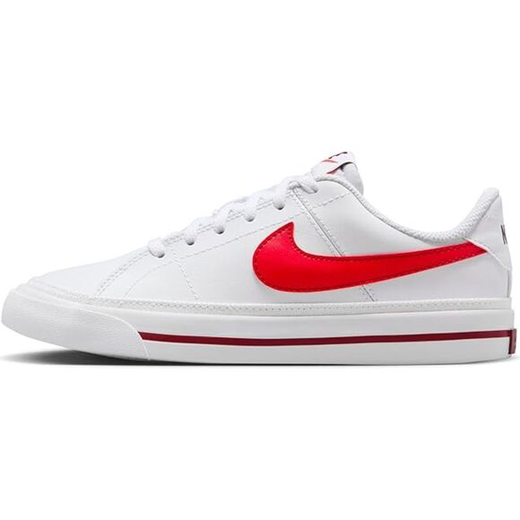 Nike Court Legacy Big Kids (DA5380-122), White Bright Crimson Team Red, 4Y US - Picture 1 of 9